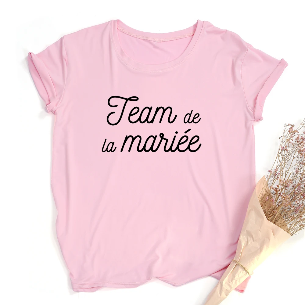 

La Mariee French Print Team Bride Femme Wedding T-Shirt Bachelorette Party T Shirts Evjf Bridesmaid Harajuku Aesthetic Tees Tops