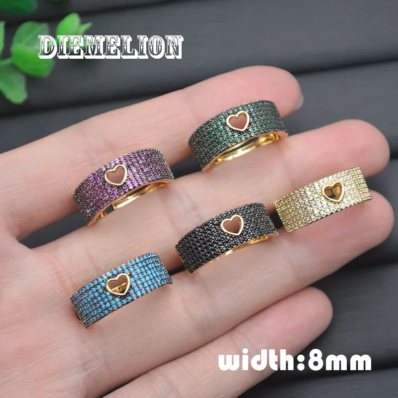 

Full Mini Zircon Love Heart Rings for Women Gold Color Adjustable Finger Ring Engagement Wedding Christmas Jewelry Gift