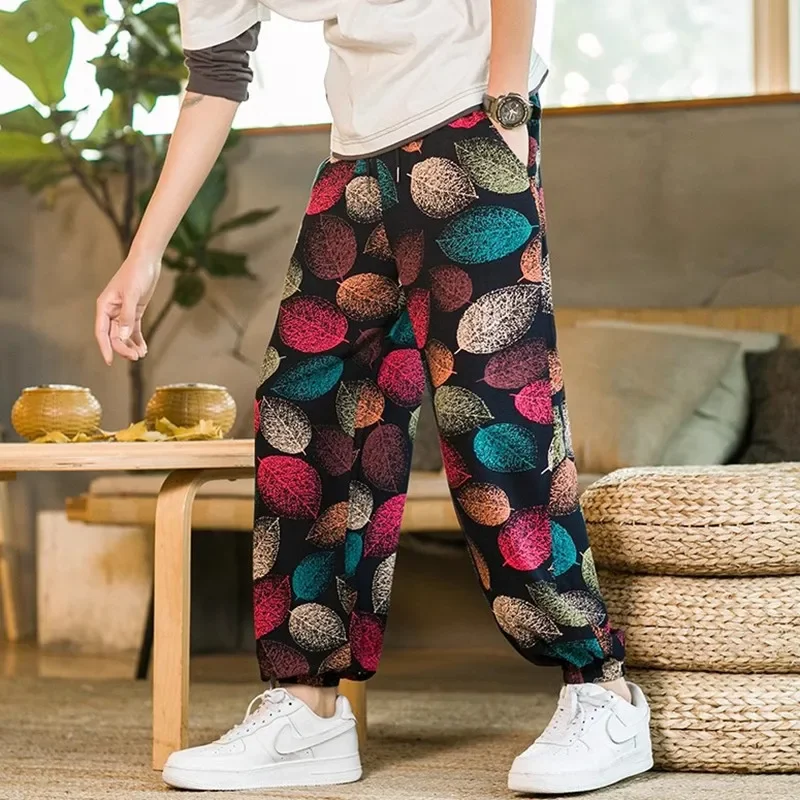 

M-5XL Spring and Summer Streetwear Harem Pants Men's Casual Print Fashion Pants Men's Sweatpants