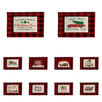 christmas plaid placemat tablecloth soft mat washable fabric table mats napkins simple design tableware home table cdl902