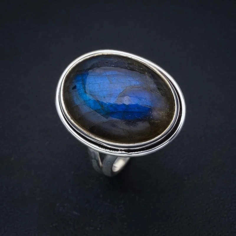 

StarGems Labradorite Handmade 925 Sterling Silver Ring 7.75 F2607