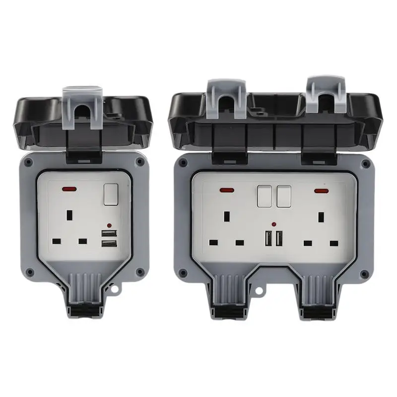 

Outdoor Outlet And Cover Kit IP66 Waterproof Wall Outlet Socket With USB Charging Port Electrical Outlet Cover With Weatherproof