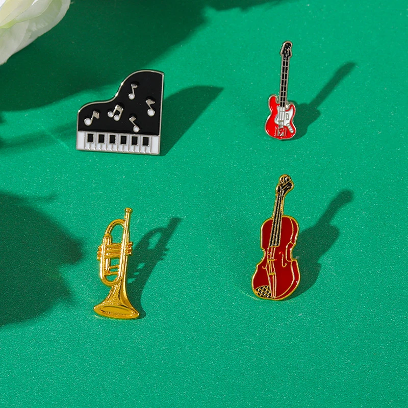 

Rock Punk Creative Brooch Concert Guitar Violin Brooch Retro Enamel Couple Brooch Jewelry Accessories Gift