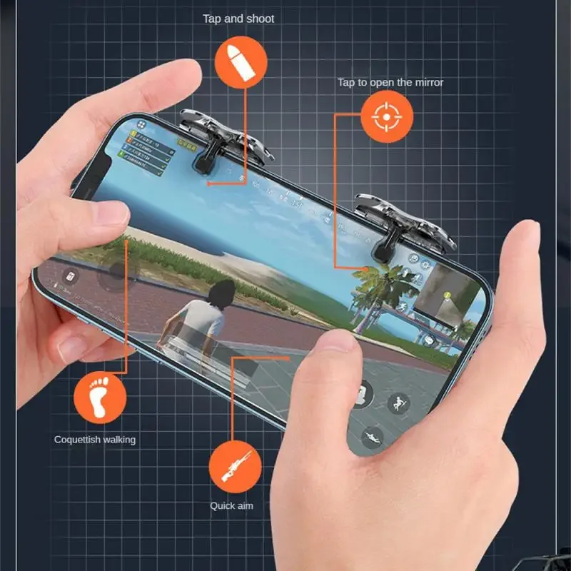 Триггер для мобильных игр PUBG Phone Gaming 6 Finger Trigger Sensitive Shoot Game L1 R1 Aim Keys