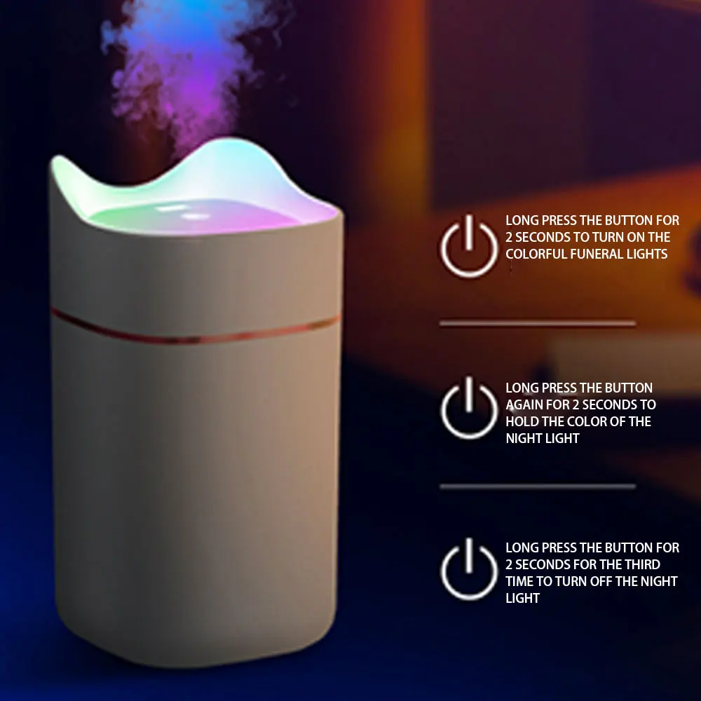 

1.4L Air Humidifier Wireless Portable Ultrasonic Aroma Essential Oil Diffuser USB Rechargeable Electric Household Humidifiers
