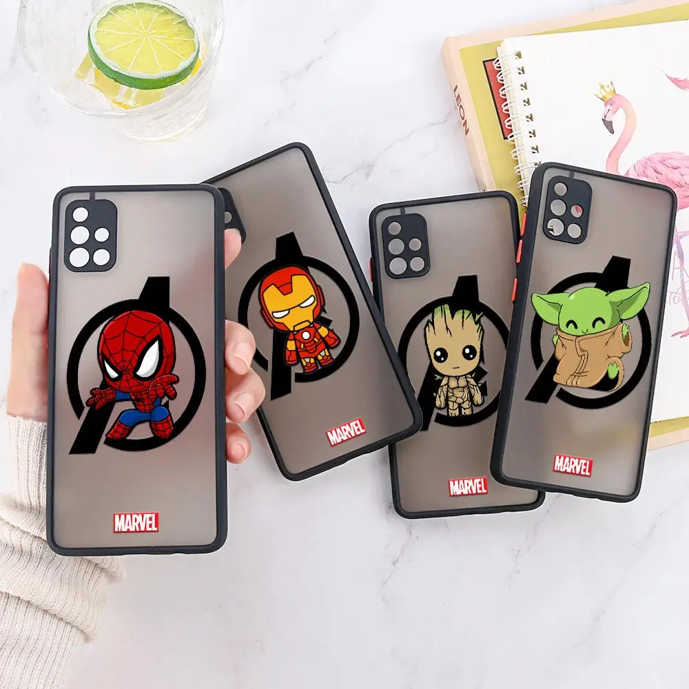 

Marvel Logo Iron man Avengers Fundas For Galaxy A13 Cases Samsung A52 A53 5G A72 A73 A23 A33 21S A52s A32 A51 Hard Matte Covers