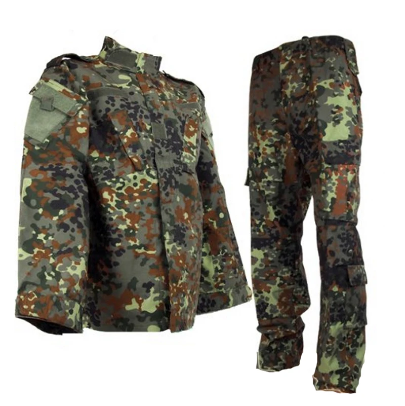 

Airsoft Tactical Army Military BDU Uniform Combat Shirt & Pants Set Outdoor Paintball Hunting Clothing German Camo