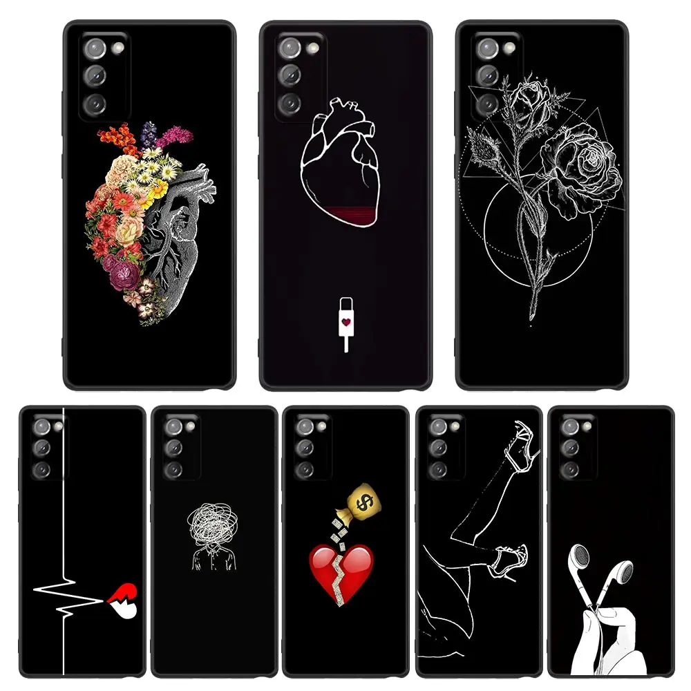 

Phone Case for Samsung Note 8 9 10 M11 M12 M30s M32 M21 M51 F41 F62 M01 Soft Silicone Cover Cartoon Charged heart WITCHY
