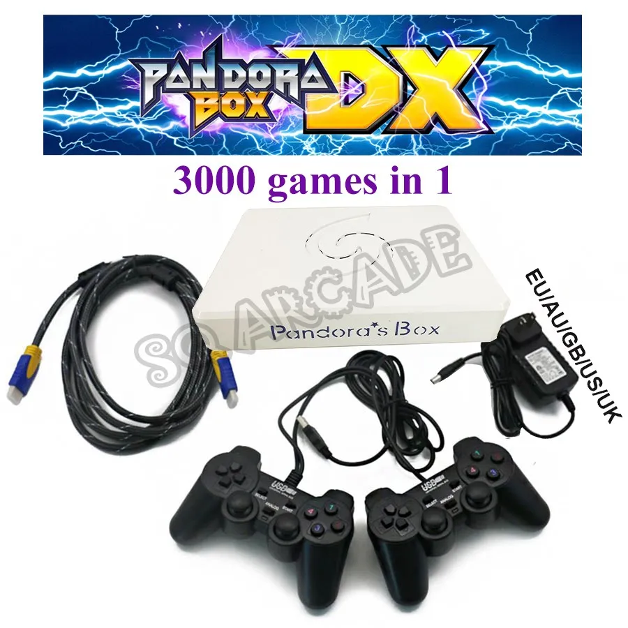 New Original Pandora DX 3000 in 1 2 Players Joypad USB Wired & Wireless Gamepad Set 34*.3D Games Record High Score enlarge