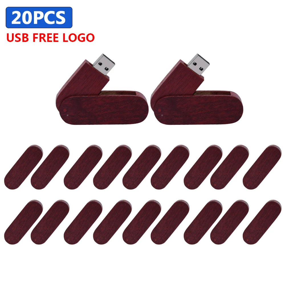 20pcs/lot USB 2.0 (free Custom LOGO) Wooden Usb with Box USB Flash Drive Pendrive 4GB 8GB 16GB 32GB 64GB Memory Stick for Gift