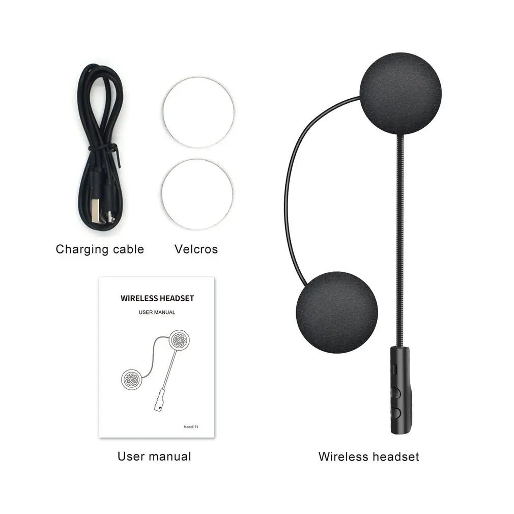 

Soft Microphone T4 Headphone Motorcycle Helmet Wireless Earphone Motorcycle Helmet Headset Intercom Interphone