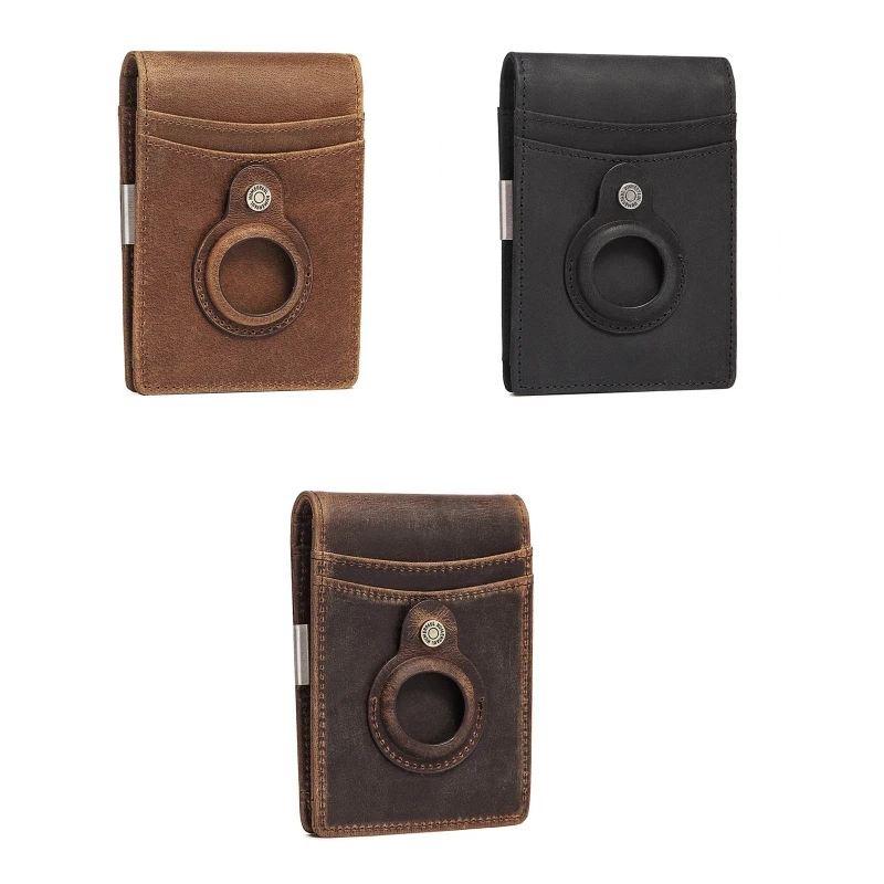 

RFID Blocking Credit Card Holder Business Money Clip Case Organizer Purse Wallet Compatible with Airtag