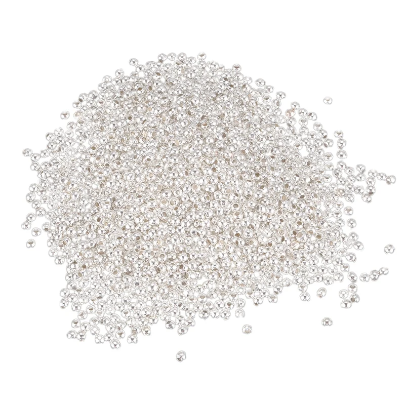 

2000PCs Silver Plated Smooth Ball Spacers Beads 2.4mm