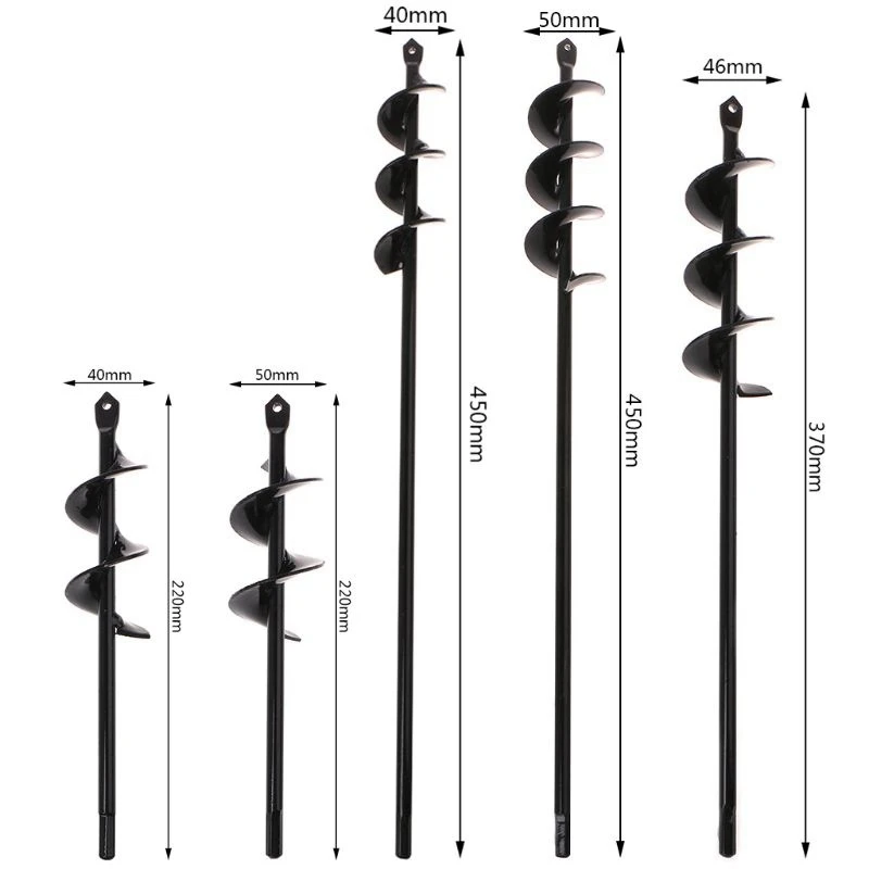 

Carbon Steel Planter Garden Auger Spiral Drill Bit Flower Planting Hole Digger Drill Bit Yard Gardening Bedding Planting Tools