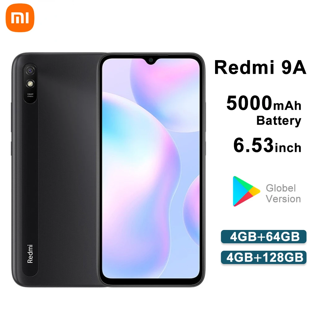 

Global version Xiaomi Redmi 9A mobile phone 4GB RAM 64GB 128GB ROM MTK Helio G25 Octa Core 6.53 "5000mAh battery 13MP camera