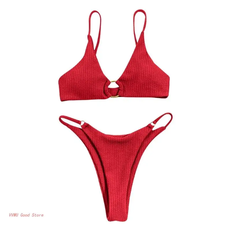 

Women Bikini Set Beachwear Sexy Split Swimsuit Set Push Up Bandage Bikinis Solid Color Swimwear Backless Bathing Suits