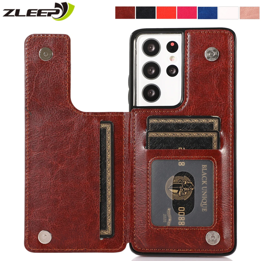 

Flip Leather Case For Samsung Galaxy S22 S21 S20 FE Ultra S10E S9 S8 Note 8 9 10 20 Plus Lite A81 A91 Wallet Card Slots Cover