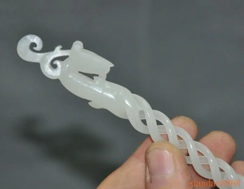 Изысканные старые Старые китайские белые нефритовые резьбовые бриллиантовые