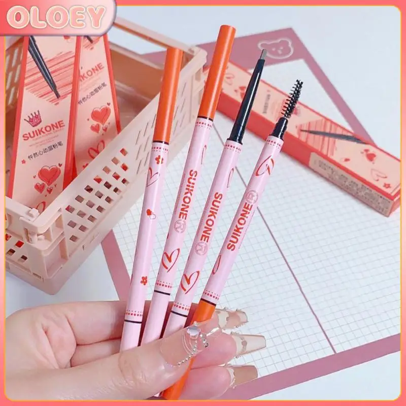 

4 Colors With Eyebrow Brushes Waterproof Not Easy To Decolor Eyebrow Cosmetics Double-headed Automatic Rotation Eyebrow Pen