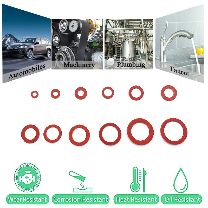 600 шт. набор изоляционных плоских шайб из красного стального бумажного волокна M5.5