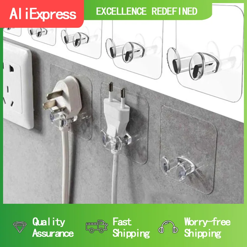 

Бытовой настенный крючок для хранения, 5/10/20 шт., без отверстий, держатель для розетки питания, кухонный стелс-крючок, настенный светильник дл...