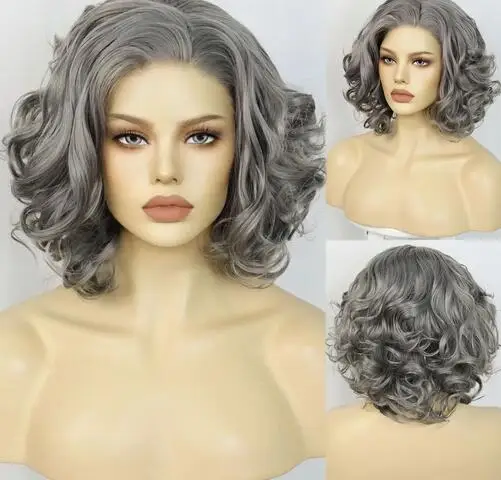 Короткий женский спиральный серый кудрявый парик Джерри для Хэллоуина Рождества