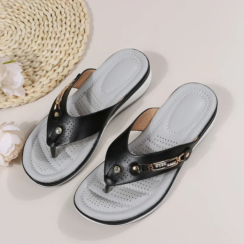 Summer Slippers Women's Open Toe Shoes 2023 New Wedge Platform Sandals Beach Party Outdoor Casual Ethnic Style Women's Shoes New