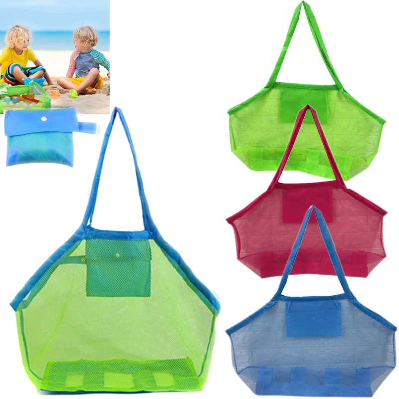

Children's Beach Bag Mesh Storage Bags Kids Toy Beach Sand Dredging Tool Toy Storage Sundries Organiser Bag Women Shopping Bag
