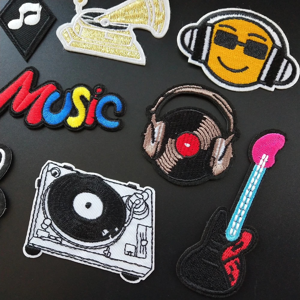 Музыкальные нашивки 10 стилей наклейки сделай сам нашивка для гитары утюгом