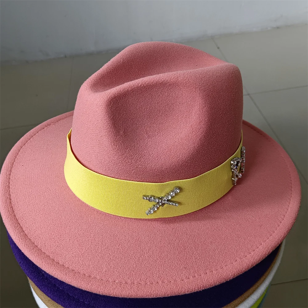 Натуральные фетровые шляпы Женская джазовая Кепка с широкими полями шерстяные