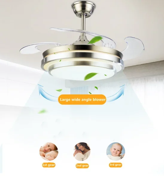 Простой невидимый светодиодный вентилятор современный потолочный светильник с