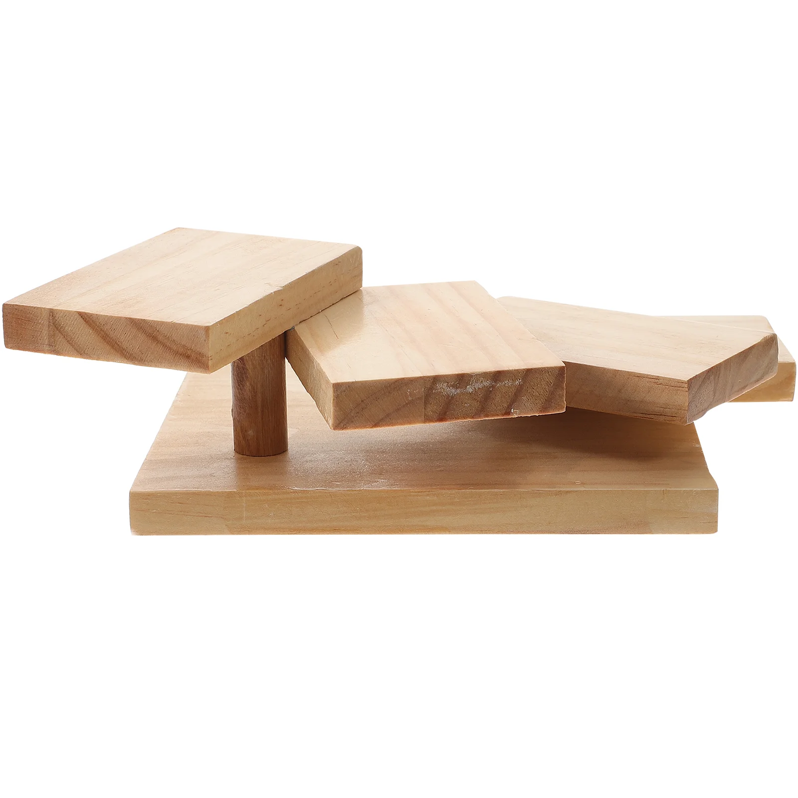 

Dessert Delicate Sushi Tray Snack Rotating Step Stair Serving Wood Accessory Display Plates