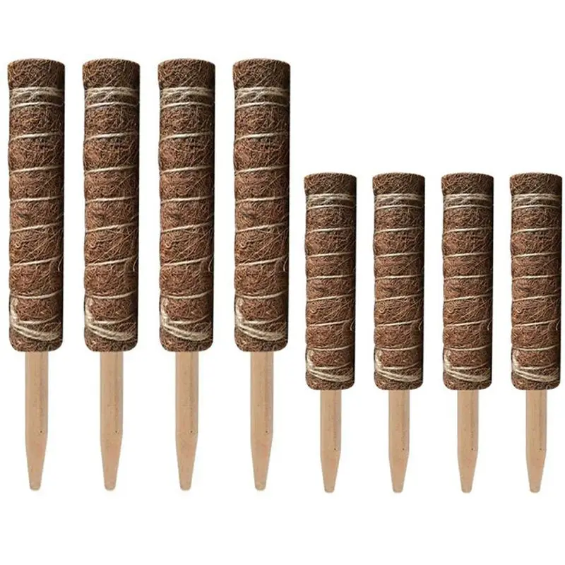 

8Pcs Coir Totem Pole Coir Moss Totem Pole For Plant Support Extension Climbing Plants Creepers - 4Pcs 50Cm & 4Pcs 30Cm