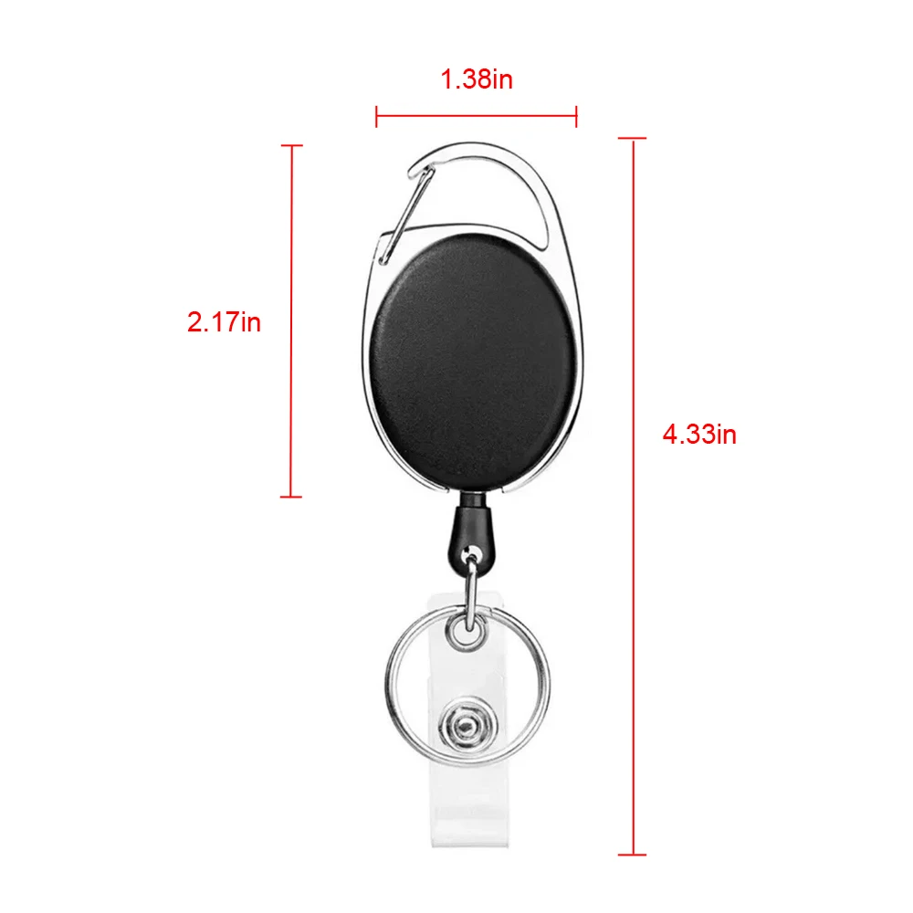 

Retractable Key Chain Nurse ID Badge Card Holder Lanyard Keyring Carabiner Clip