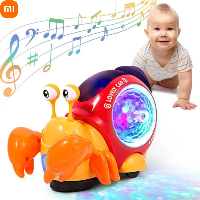 

Xiaomi Crawling Crab Baby Toys with Music and LED Light Toddler Interactive Development Toy Walking Tummy Toy for Babies Girls