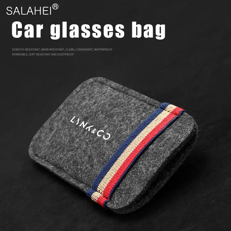 

Felt Car Glasses Bag Sun Visor Card Ticket Multifunction Storage Pocket For Lynk&Co LYNKCO 01 02 03 05 06 09 Auto Internal Goods