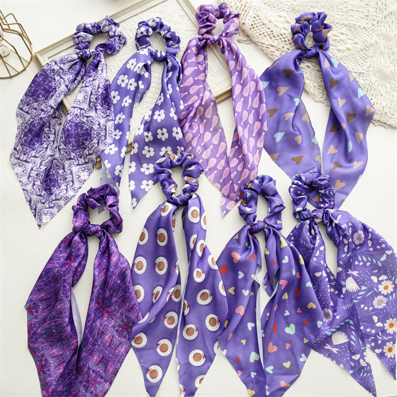 

Floral Print Hair Bands Hair Accessories For Girls Little Princess Style Ponytails Hair Styling Tools Headbands Hair Ring