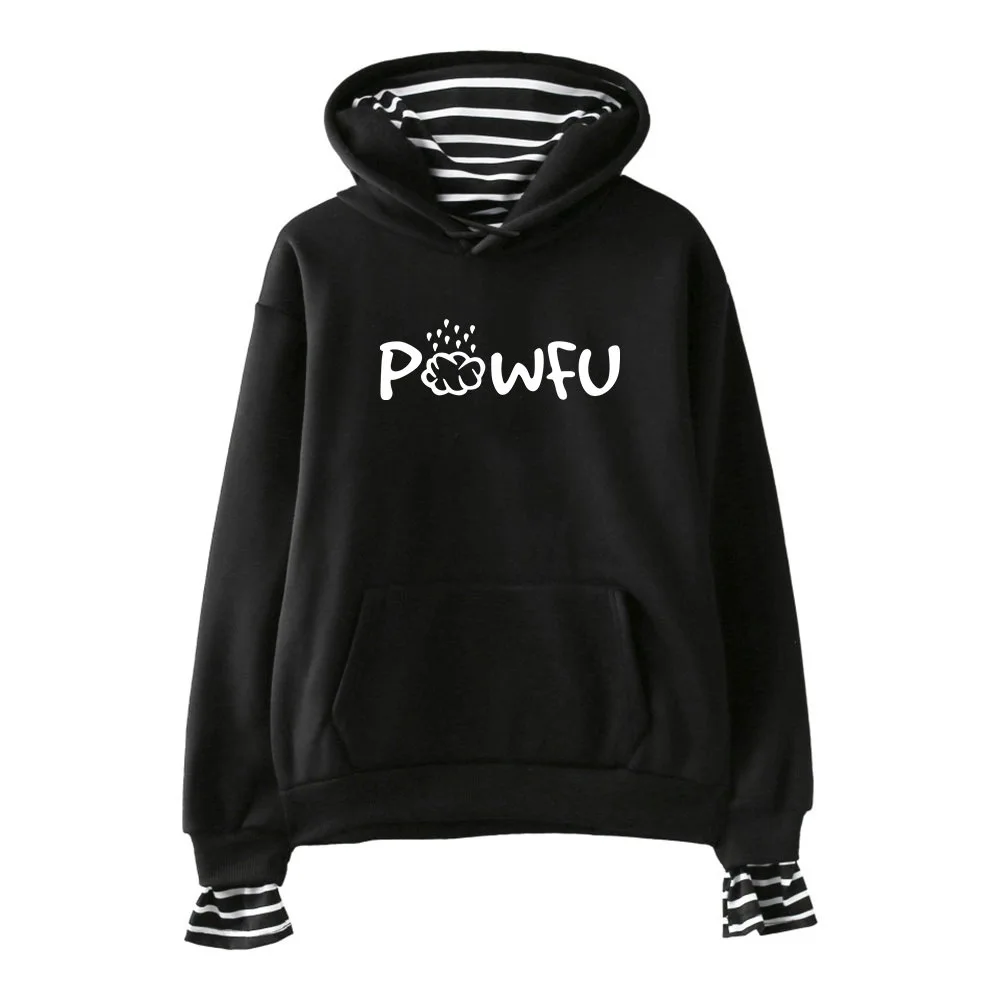 Рэпер певец Толстовка Powfu для женщин мужчин полосатый лоскутный пуловер с