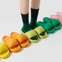 2022 summer flip flops solid color bread slipper women lovers wear soft thick bottom platform sandals men slides