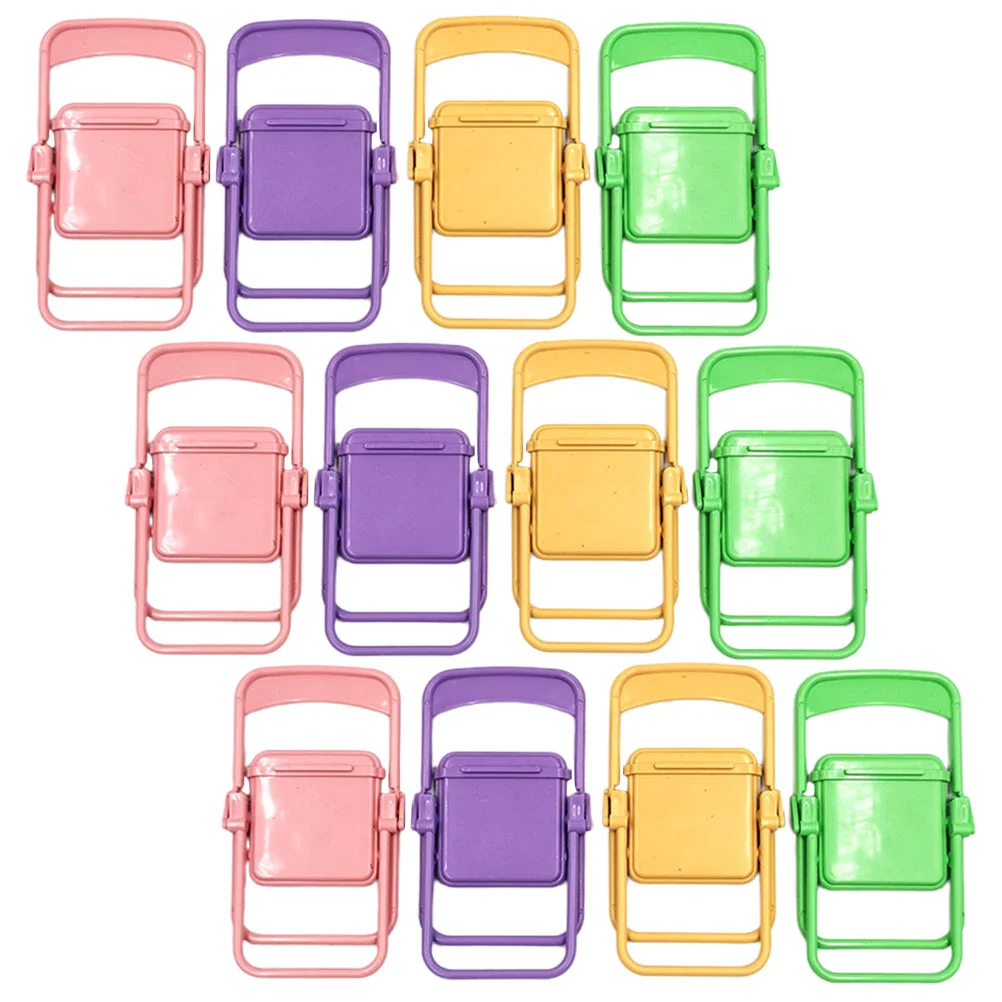 

12 Pcs Storage Folding Chair House Cell Phone Stand Plastic Smartphones Desk