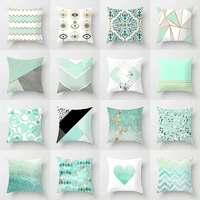 45x45cm light blue green mint cushion cases modern geometry print boho decorative pillowcase sofa couch throw pillows
