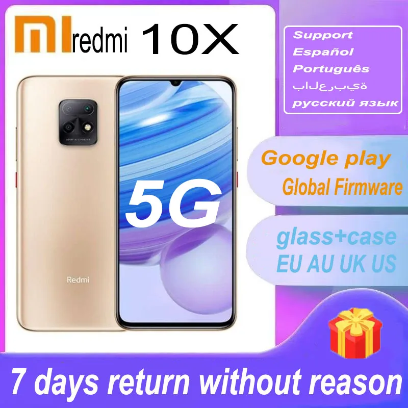 

global version Xiaomi 10X/9T 5G Redmi 10X 4G Mobile Phone 8GB 128GB ROM Mobile Phone MTK Helio