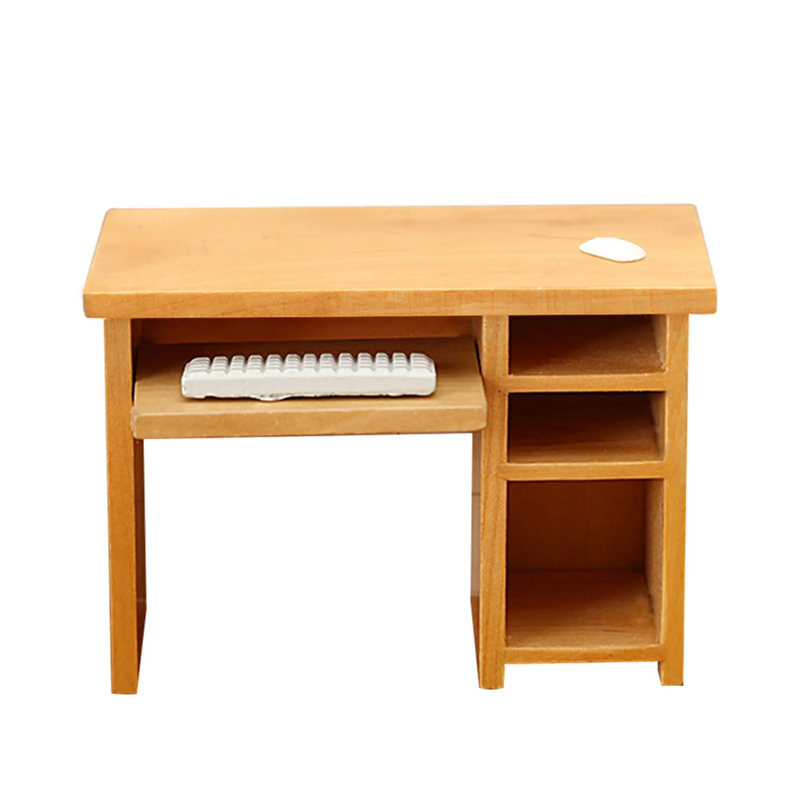 

1:12 Accessories Pretend Play Miniature Furniture Wooden Kids Toy Scene Props Dollhouse Computer Desk Children Gift Ornament