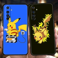 pikachu pokemon phone case for realme 8 9 pro plus 8i 9i 6 7 gt2 c21 c25 c3 c11 pro 5g luxury shockproof silicone shell fundas
