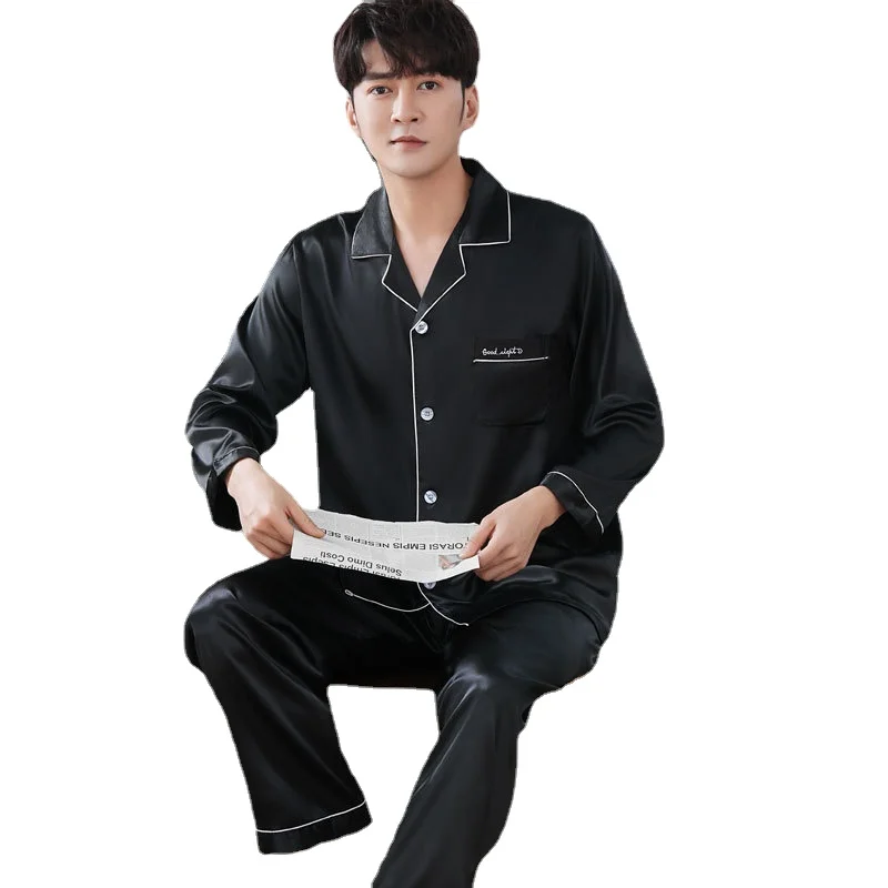 Spring and Autumn Couples Breathable Pajamas Summer Long-sleeved Thin Suit Cardigan Home Service Luxury and  Casual Sleepwear