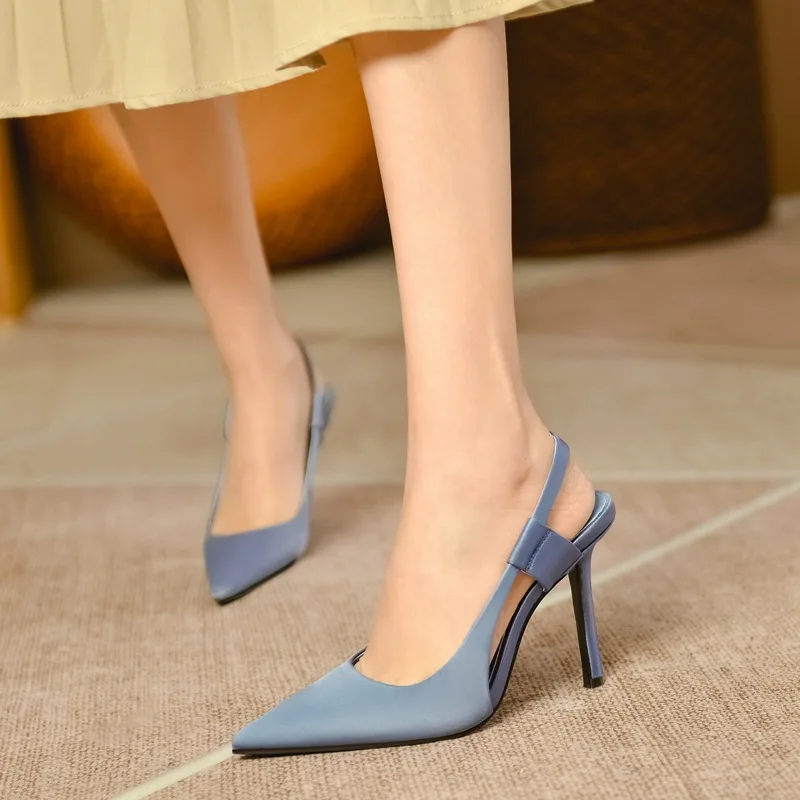 

Autumn Summer New Brand Women Sandals 8.5cm High Heel Pumps Slingback Sandals Lady Elegant Pumps Dress Shoes Ladies Shoes