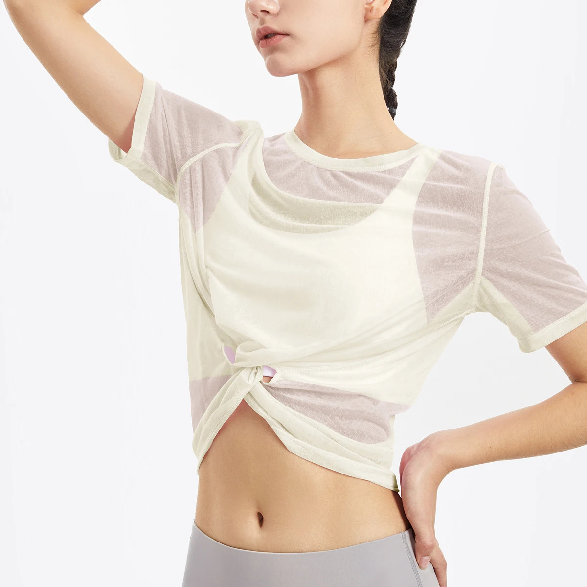 

2022 new beauty back fitness yoga clothes women loose breathable quick-drying T-shirt sports blouse training top short sleeve
