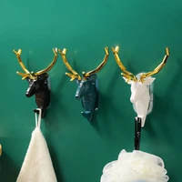 nymph antler hook punch free kitchen wall storage door rear clothes towel hanger strong bathroom hook home storage accessories