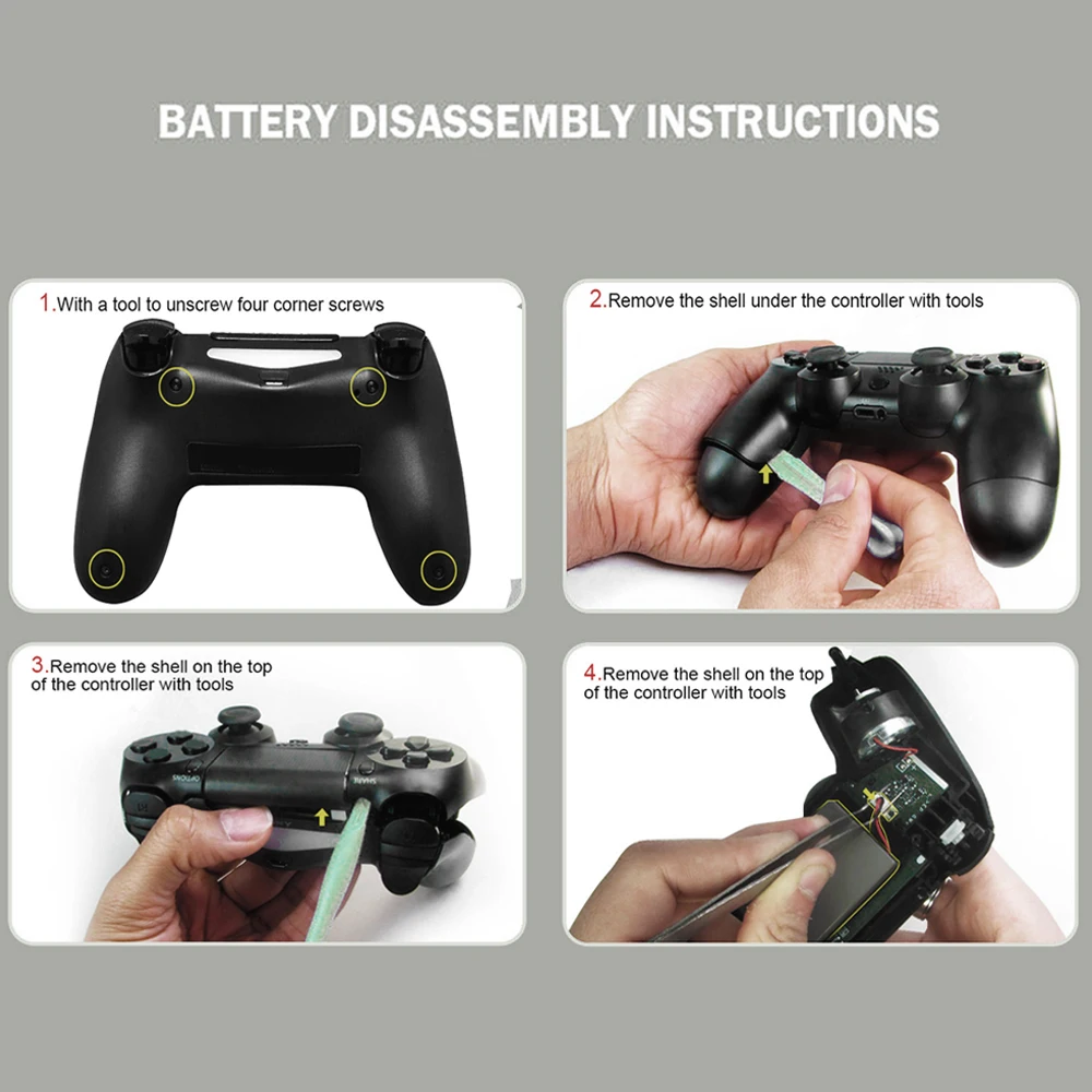 New 2000mAh Li-ion Battery Gamepad For Sony PS4 PlayStatoin4 Dualshock4 V1 Wireless Controller with USB Charger Cable images - 6