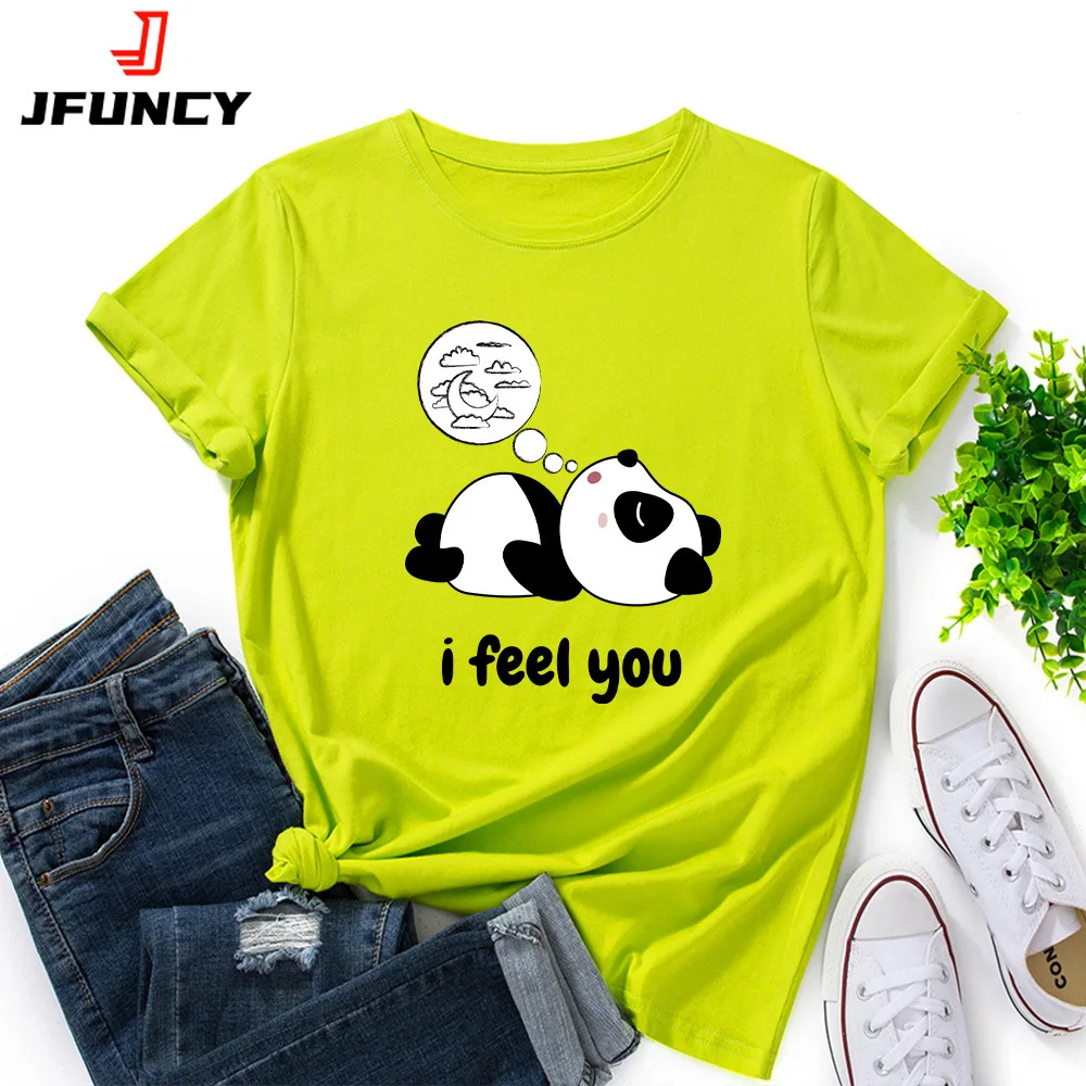 JFUNCY Women's Oversize T-shirt Woman Clothes Top  Women Graphic T Shirt Female Clothing Summer Cotton Short Sleeve Tee